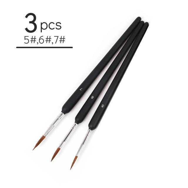 10 PCS Miniature Paint Brushes Set Nylon Hook Line Pen Art Liner Drawing For Acrylic Watercolor Painting Brushes: Type(5 6 7)