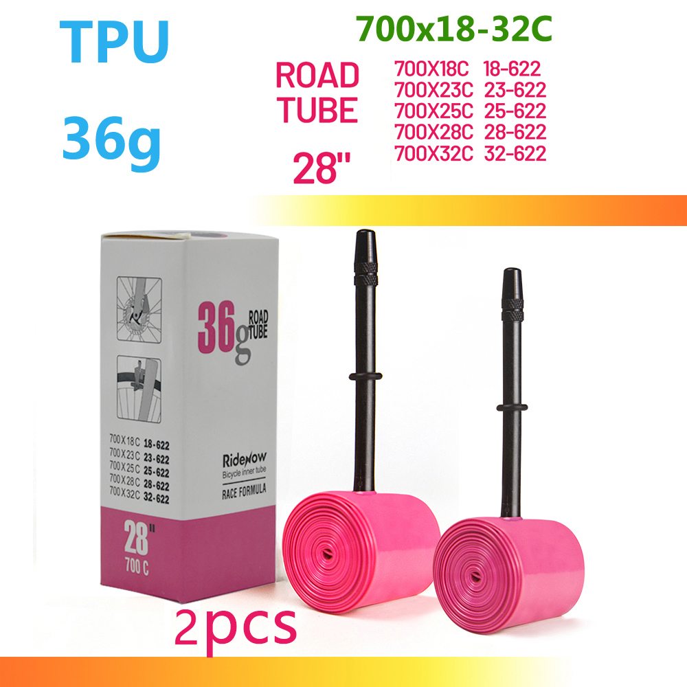 Cámara de aire RideNow-TPU para bicicleta de carretera, neumático de bicicleta, 700x18 23 25 28 32 35 47C, válvula francesa 45,/65,/85 mm, MTB 29x1,5, 1,75, 1,9