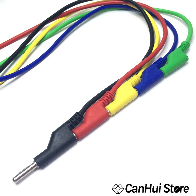 1 stk dobbeltsidig stapelbare 4 mm bananplugg mann jack hoogspanning silikon tråd multimeter testkabel ledning m /m 1m ( p-p)