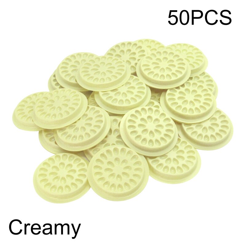 Quewel Glue Gasket False Eyelashes Extension Glue Holder Color Pallet Repeated Convenient Stand Avoid Dryness Makeup Tool: 50pcs Creamy