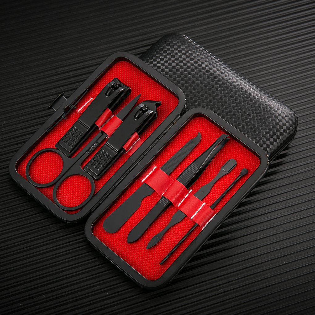 7 pièces manucure coupe-ongles pédicure ensemble Portable voyage hygiène Kit en acier inoxydable coupe-ongles ensemble d'outils en acier inoxydable