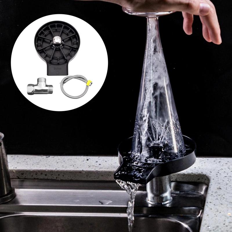 Automatic Glass Cup Washer High Pressure Bar Kitchen Beer Milk Tea Cup Cleaner Sink For Home Kitchen Sink Dining Accessories