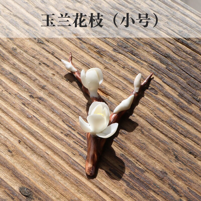 VIDAR-rama de flor de ciruelo de cerámica hecha a mano, accesorios creativos de decoración para Ceremonia de té, adornos Zen: D