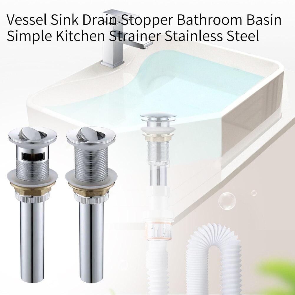 Sink Drain Stopper Flap Stainless Steel Durable Odor Resistant Vessel Accessories Bathroom Basin Universal Plug Kitchen Strainer