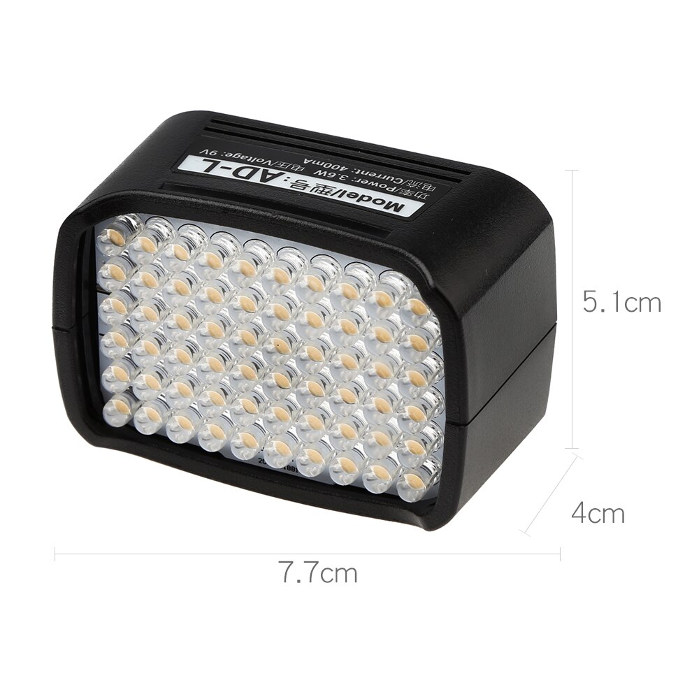 Godox-Cabezal de luz LED AD-L, accesorios de Flash de bolsillo para exteriores, portátil, AD200, 60 piezas