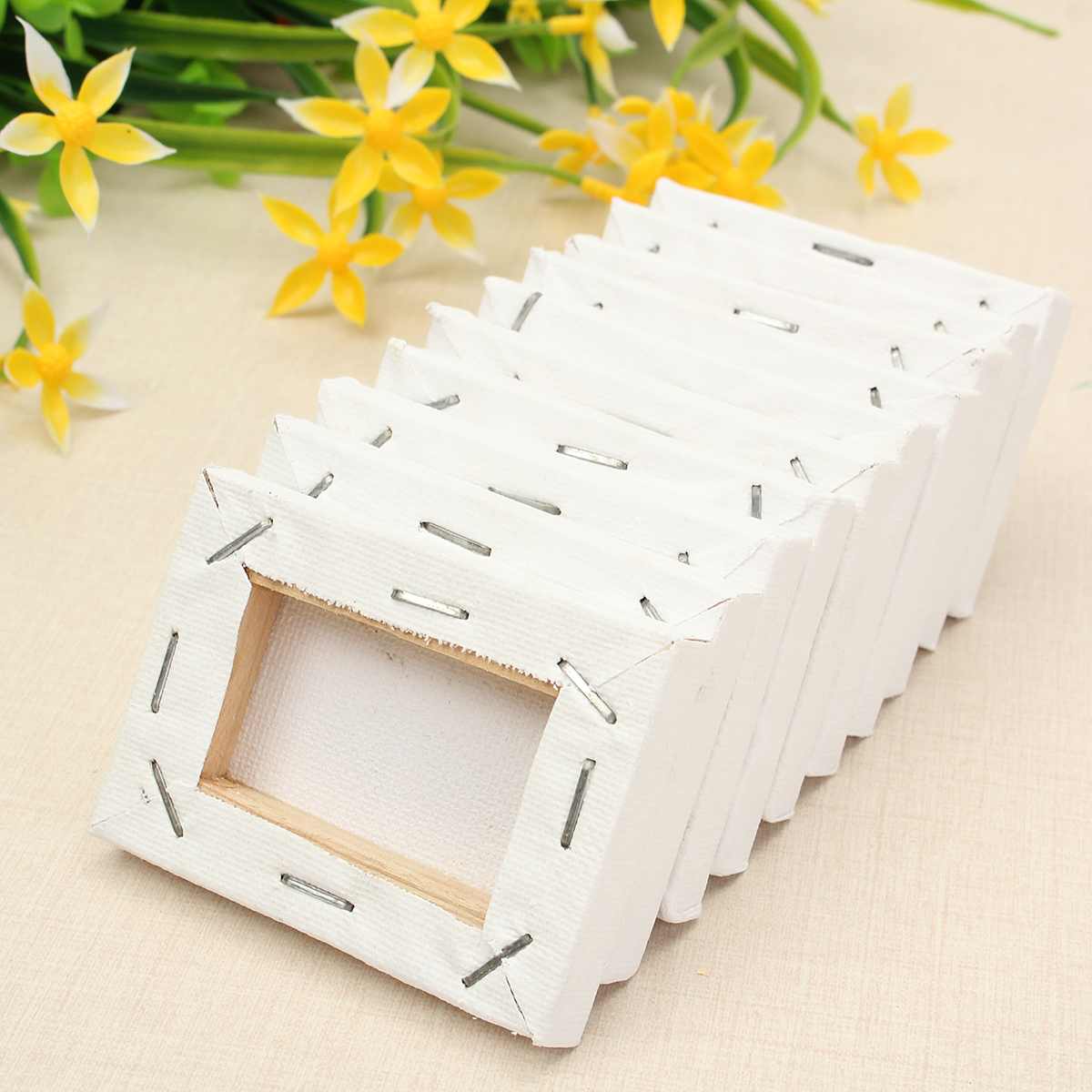 10Pcs/set 5x7cm Mini Stretched Artists Canvas Art Drawing Board Blank Canvas Painting Acrylic Oil Paint DIY Craft Supply