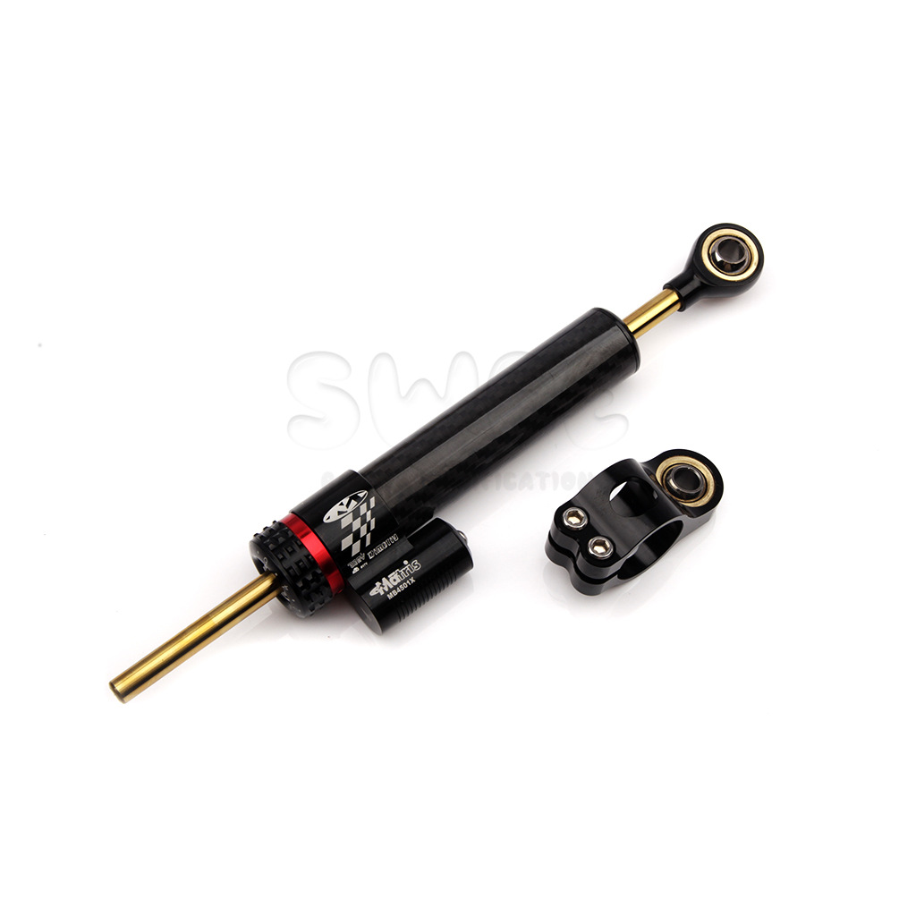 Motorrad Einstellbare Dämpfer Lenkung Stabilisator 252mm 342mm lenkstabilisator für Honda Kawasaki Yamaha Kohlenstoff faser textur: Armee Grün