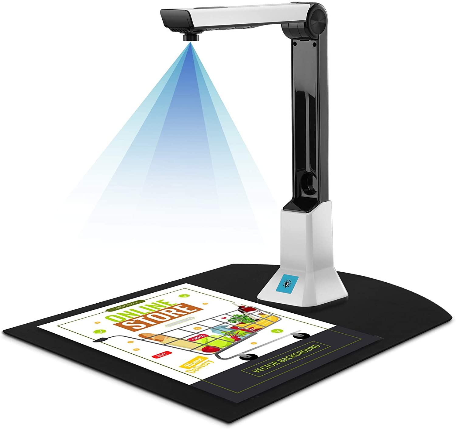 Portable 8 Mega-pixel High Definition Doc Scanner Capture Size A4 Document Camera for File Recognition Scanner Support MAC OS