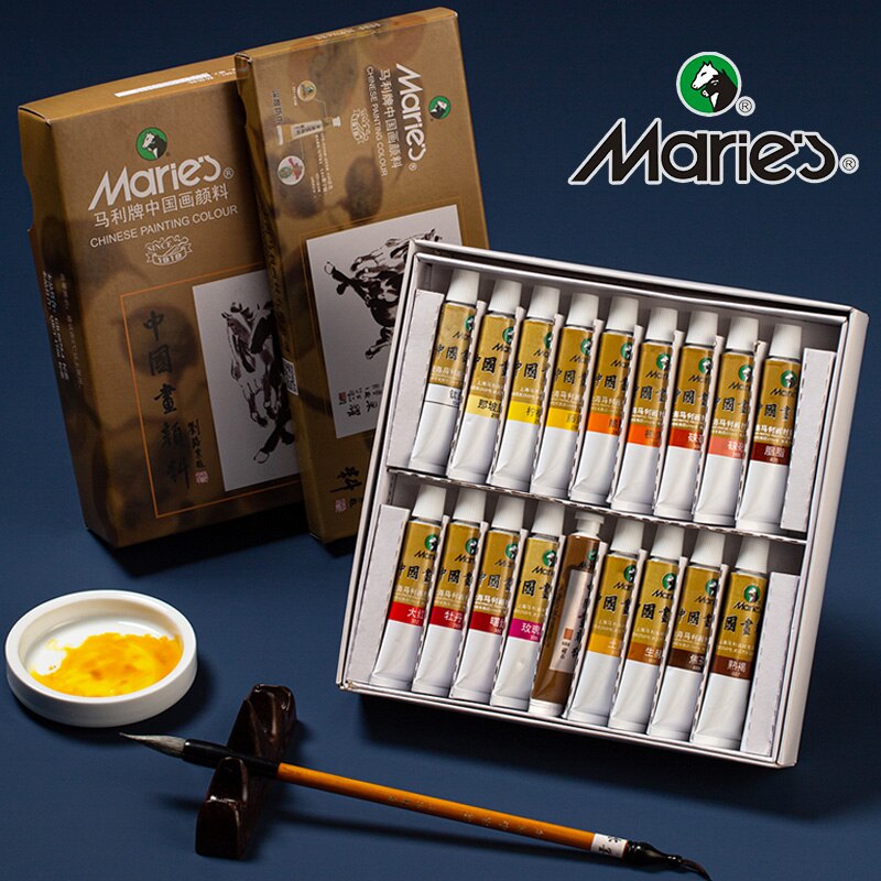 Marie&#39;s Chinese Painting Pigment Color Tubes Watercolor Sets 5/12ML 12/24/36 Colors for Students, Beginners and Painting