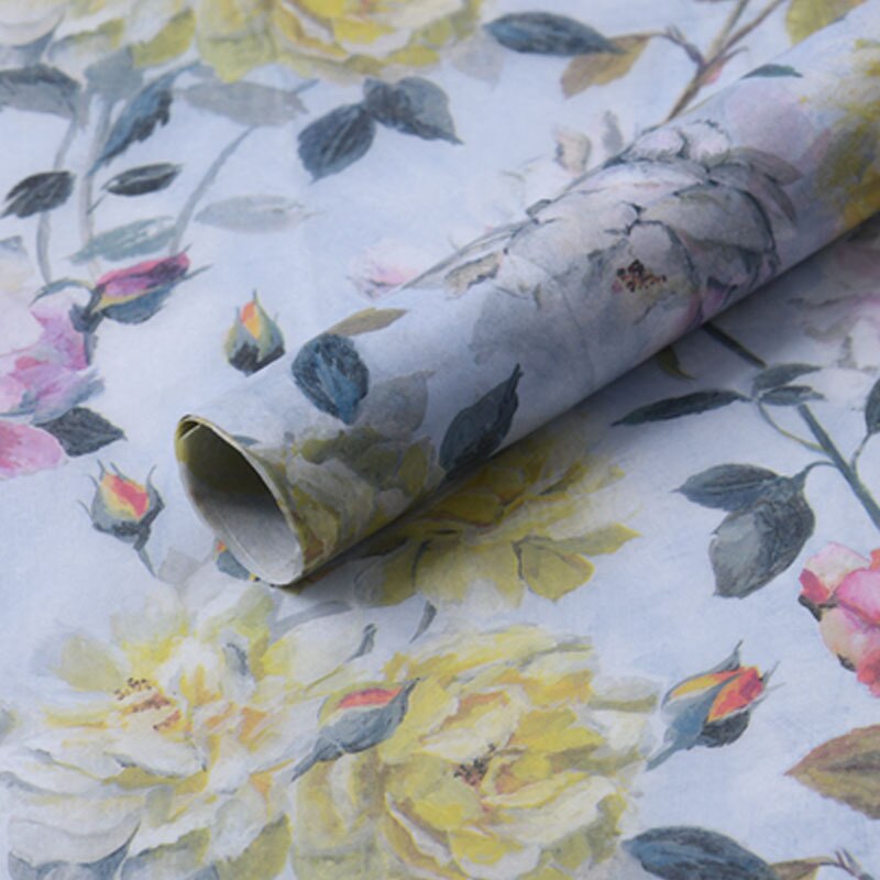 10pcs/lot 50x70cm DIY Flora Fauna Tissue Paper Wrapping Paper Clothing Packing Flower Bouquet Packaging Paper Craft Paper: rose 10sheets