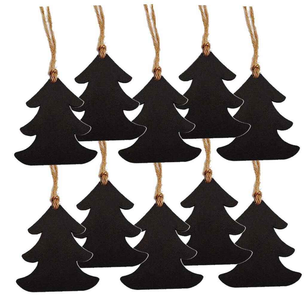 Pack 10 Retro Hanging Christmas Tree Chalkboard Home Decoration