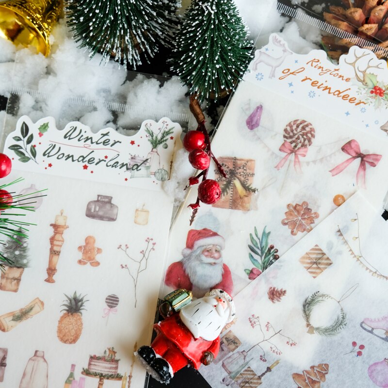 4 Stks/pak Kerst Serie Bullet Journal Mobiele Stickers Interieurstickers Dagboek Scrapbooking Label Sticker Briefpapier