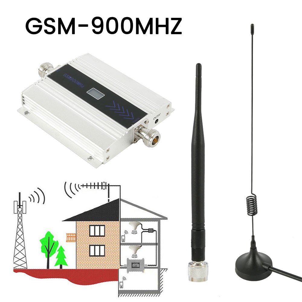 EU Plug Small Alloy LCD GSM 900 MHz Mobile Cell Phone Signal Repeater Amplifier Cellular Repeater Signal Booster