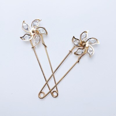 10 stuks kristallen strass broche jurk decoratie schattige gesp speld grote veiligheidsspeld kraag vrouwen sieraden voor kleding ornament: D