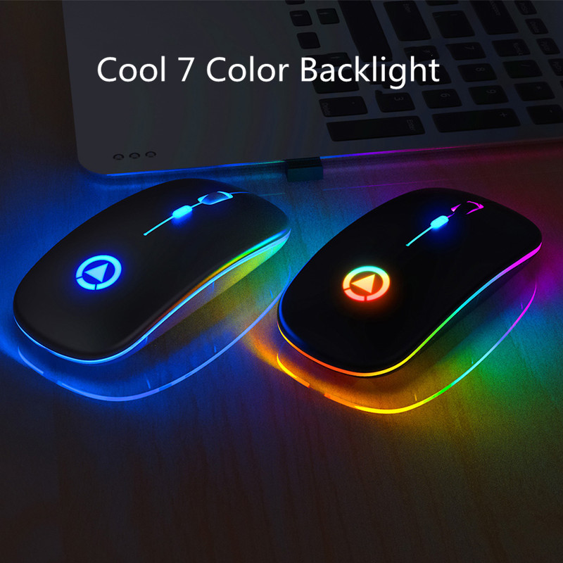 Wireless Mouse RGB Mouse Wireless Rechargeable Computer Mause Silent Ergonomic LED Mice USB Optical Backlit Mouse for Laptop PC