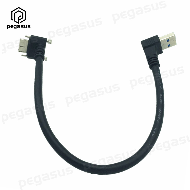 25cm USB 3.0 Micro B 90° UP Angle to USB3.0 A Male Down Angle Cable