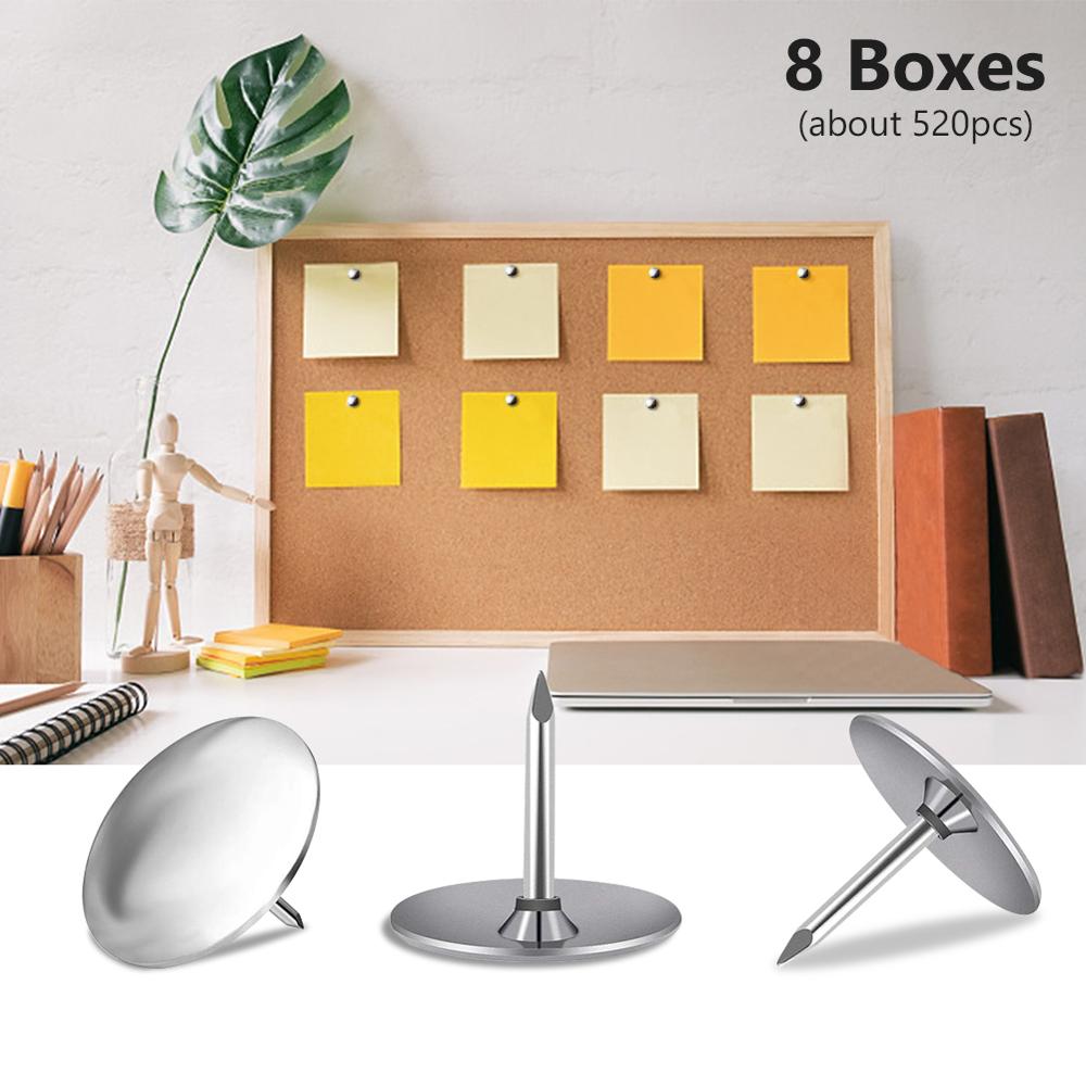 1/4/8 cajas de pines de dibujo de empuje de oficina Thumb Tack Map tablero de corcho Thumbtack para marco de madera conexión fijación uso en el hogar