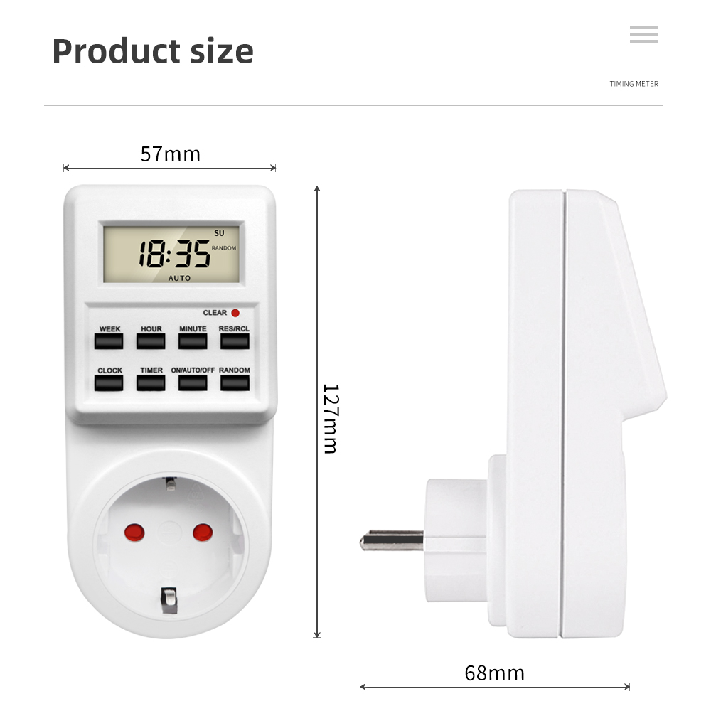 Elektronische Digitale Timer Schakelaar Socket 24 Uur Cyclische Keuken Timer Stopcontact Programmeerbare Timing Socket Eu Uk Au Us Br Fr Plug