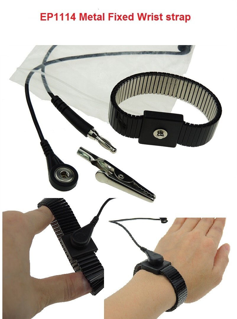 Adjustable Anti Static Wrist Strap Metal ESD Wrist Strap Anti allergic Wrist Band Strap With Earthing Ground Wire for Eletronic: EP1114
