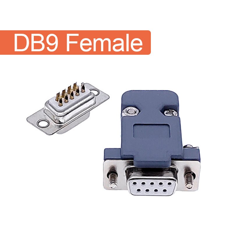 DB9 d-sub connectoren Plug rs232 9 pin jack socket adapter vrouwelijke Mannelijke DP9: Female Golden