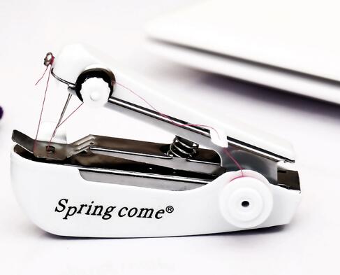 1Pcs Mini Manual Sewing Machine Portable Compact Easy To Operate Durable Beautiful Practical Needlework Tool ZXH: White