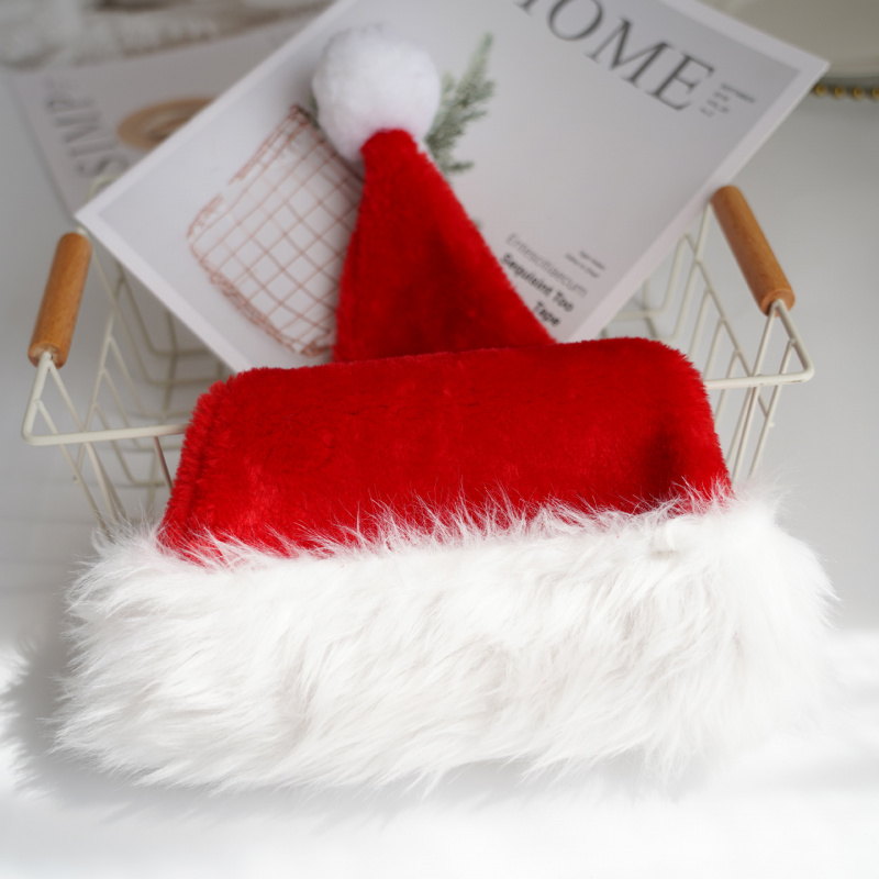 Chapeau Père Noël Noël - Velours Classique Fourrure Confort - Unisexe Adulte & Enfants Fournitures de Fête Festives
