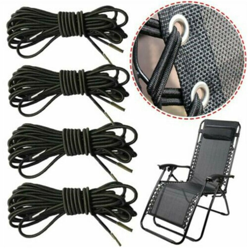 4 stk/sæt elastisk camping multistrand dichotomanthes reb universal liggestole fastgørelse til hvilestole stol reparation reb snor