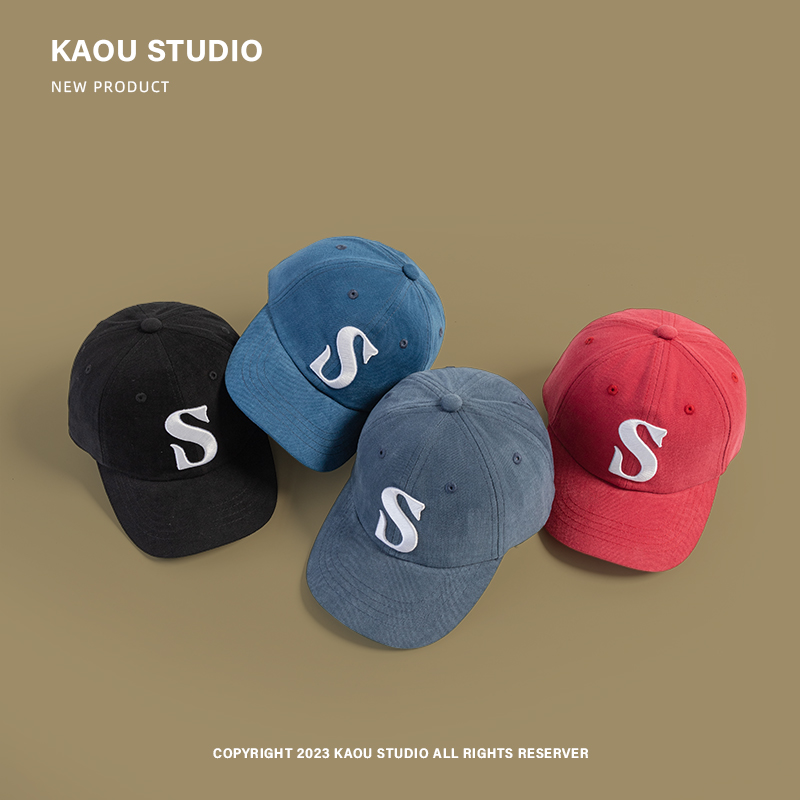 Boné de beisebol masculino e feminino, letra S, estilo coreano, boné pico para pais e filhos, chapéu de sol casual masculino, combinando, combinando, na moda