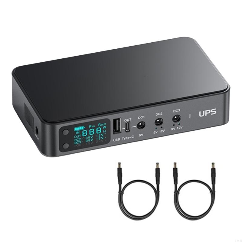 1XCB UPS Batterie -Sicherung für LED -Licht -WLAN -Kamera -Router Lautsprecher 3x5,5x2.1mm Ausgabe unterbrechungsfreier 5V 9V 12V: Schwarz / 16a