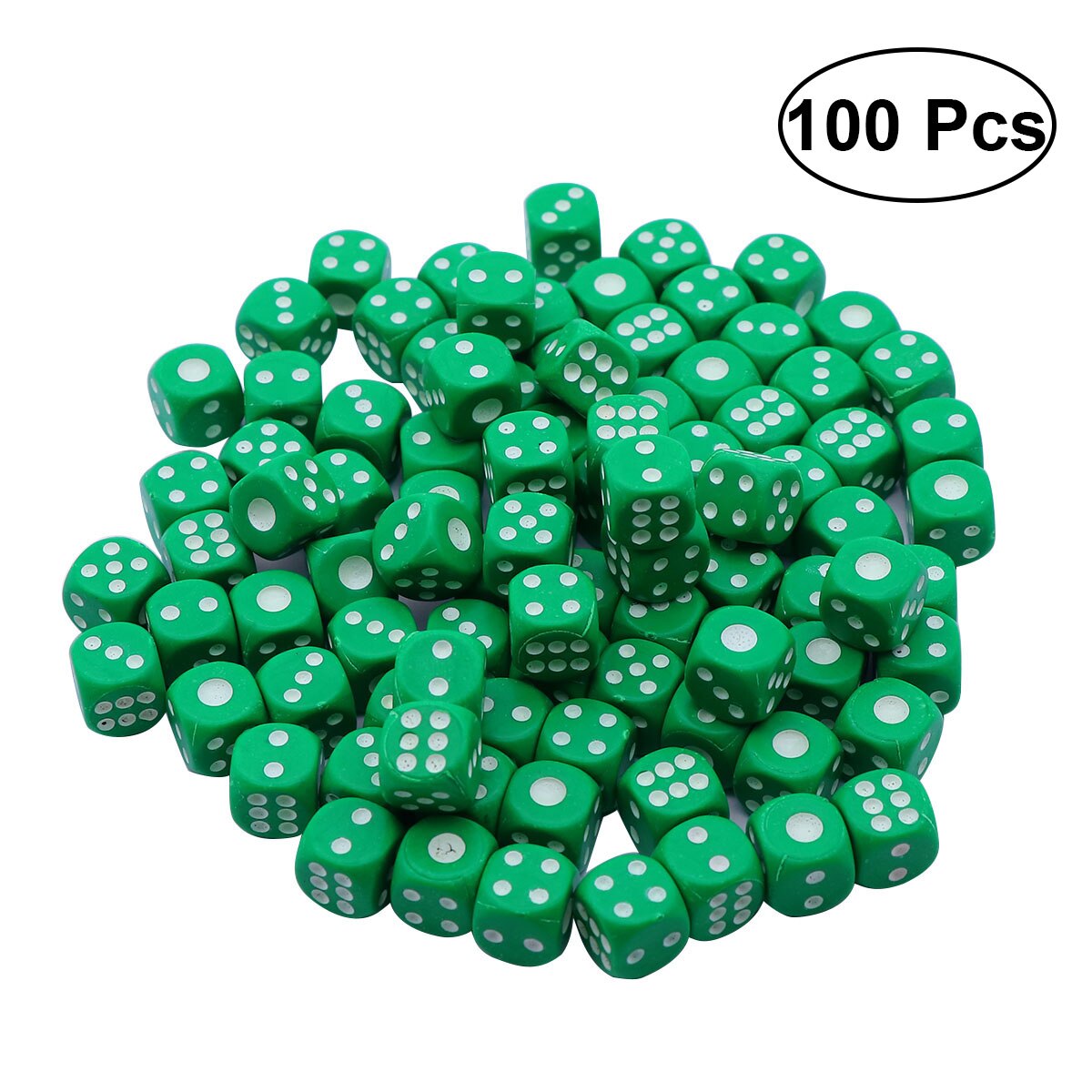 100 stuks plastic dobbelstenen 6 gekleurde dobbelstenen voor ktv-feestbargaming -  #15 ( zwart)