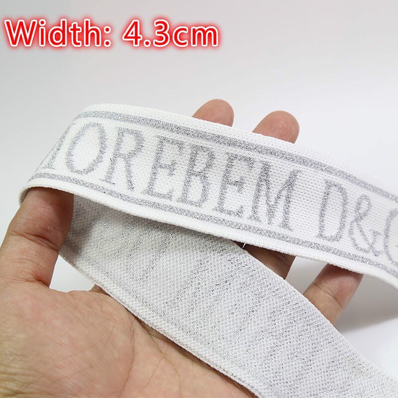 (Não elástico) calças extra largas com fita de poliéster impressa decorativa no lado usado na festa de casamento artesanato diy deco: Width4.3 cm
