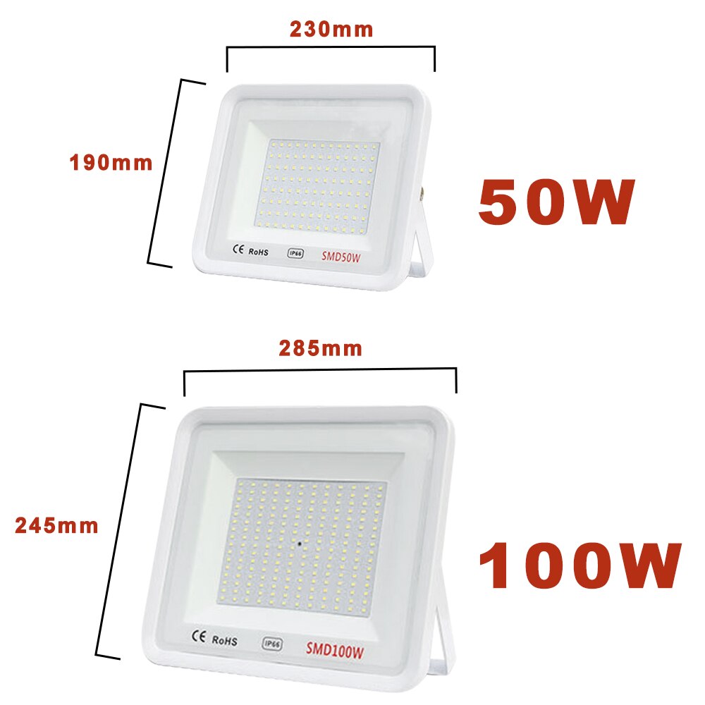 AC220V LED FloodLight 20W 30W 50W 100W Ip66 Waterproof Outdoor LED Flood Lights Spotlight Warm White For Billboard Stadium Park