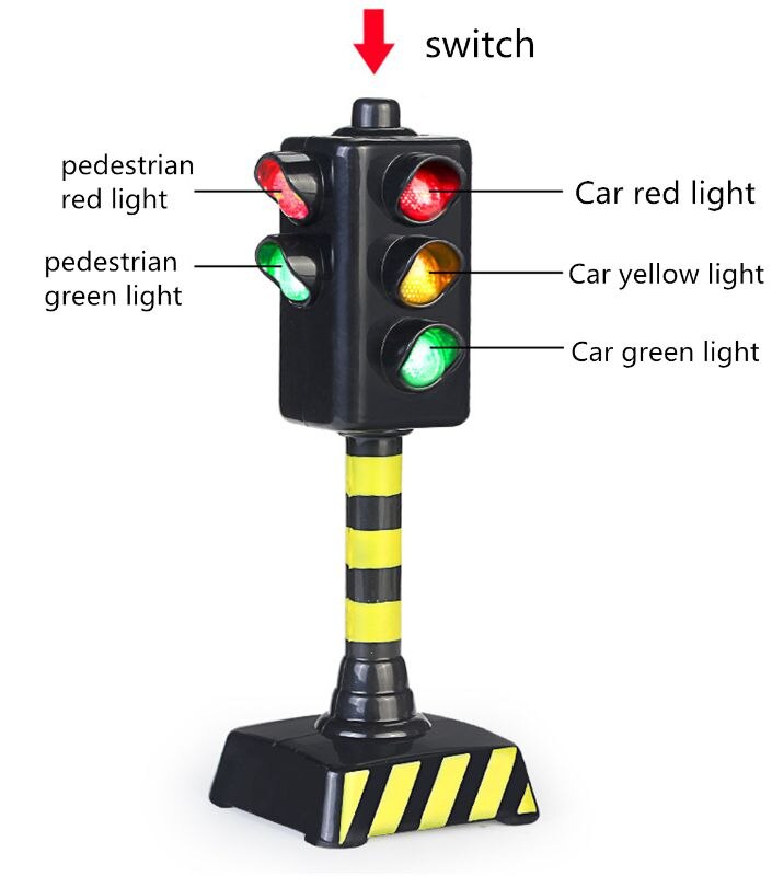 Mini Verkeersborden Road Licht Blok Met Geluid Led Kinderen Kids Educatief T3LA