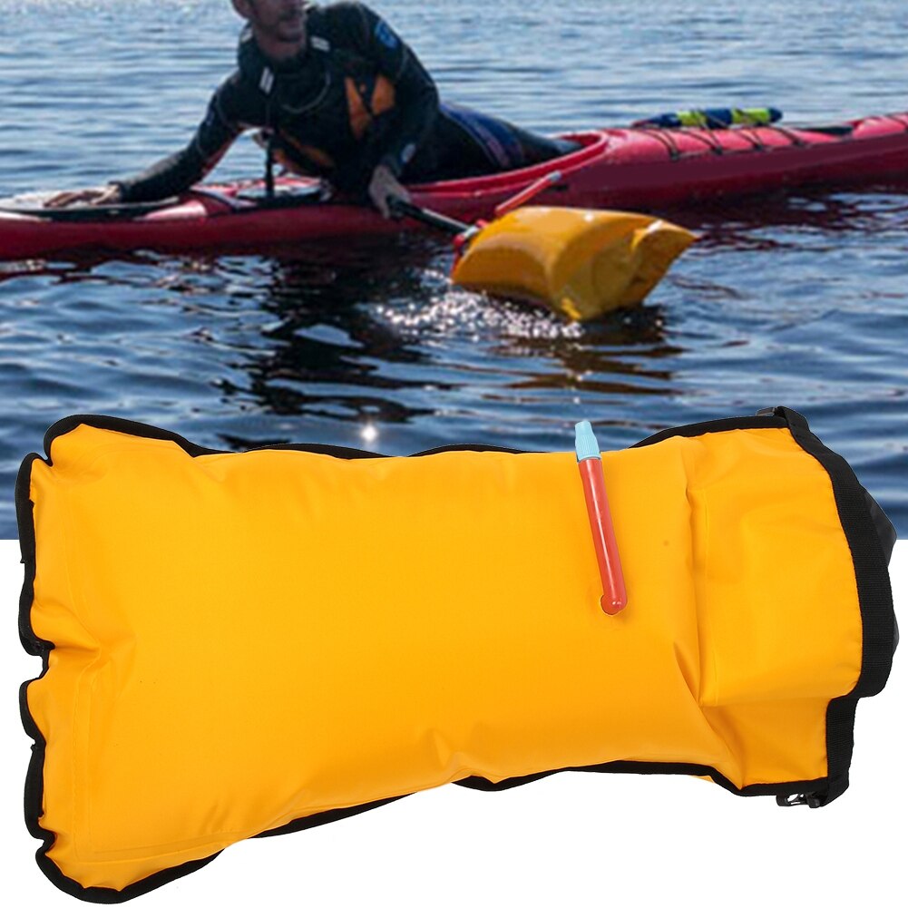 Inflatable Kayak Canoe Buoyancy Float Paddle Bag Floating Rescue Self-Rescue Kayak Buoyancy Paddle Bag Yellow