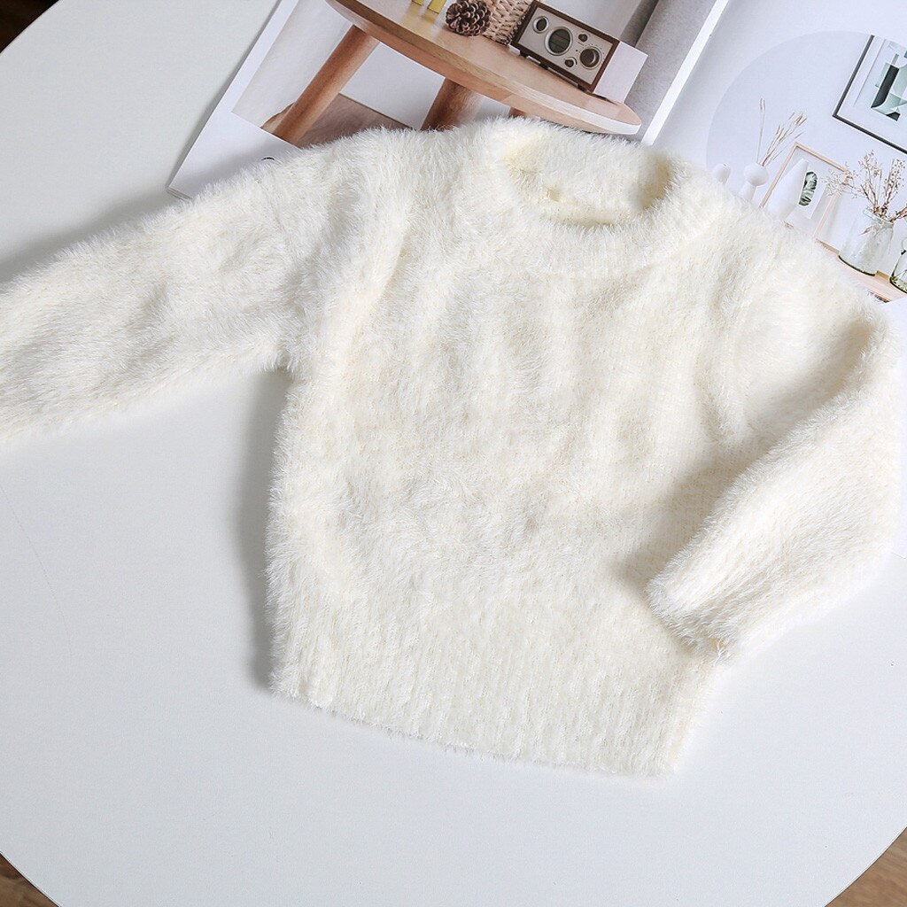 Enfant en bas âge pull enfants bébé garçons fille décontracté solide hiver à manches longues pull haut col en o Polyester enfants vêtements