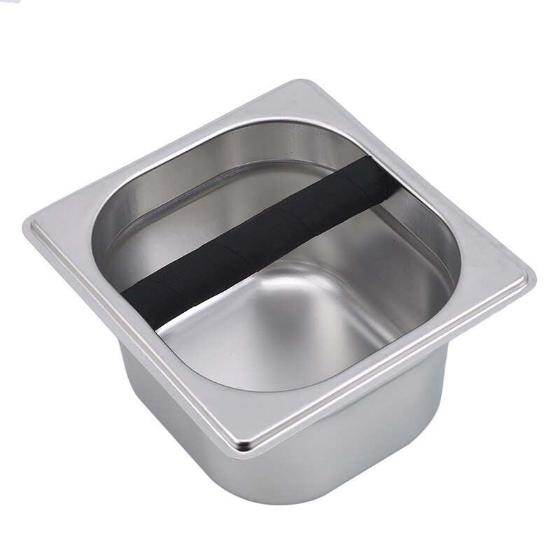 Coffee Knock Box Stainless Steel Coffee Grounds Container Box Barista Coffee Residue Bucket Grind Waste Bin Knocking Buckets