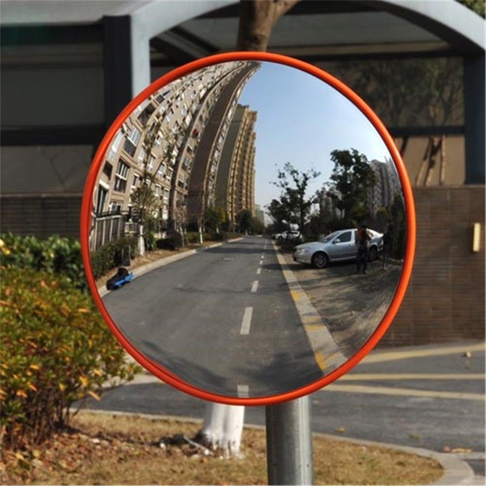 2m Viewing distance Traffic Convex Mirror Driveway Safety Viewing Distance Red 30cm Wide Garage Parking Street 130 degrees