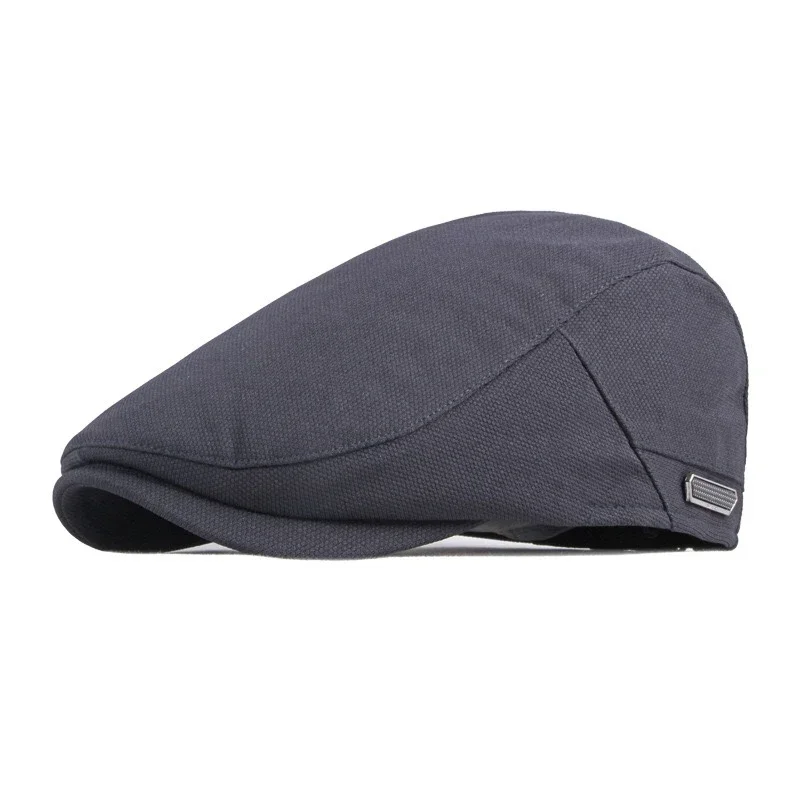 Boné elegante de algodão para homens e mulheres, chapéus britânicos de jornaleiro, bonés de duckbill ajustáveis, chapéu liso, outono: Azul