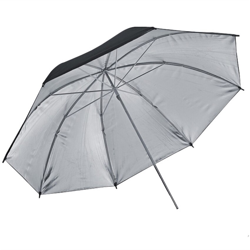 43inch/110cm Photography Pro Studio Flash Reflector Black Silver Reflective Umbrella Is helpful in studio shooting