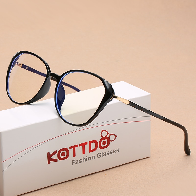 Anti-Blue Light Optical Myopia Eyeglasses Women Computer Prescription Glasses Classic Square Plastic Frame Tr90