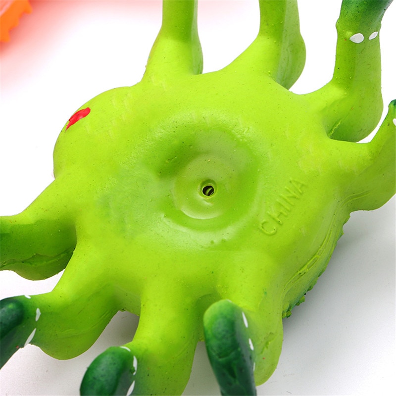 Juguetes para perros juguete de pelota de goma resistente, divertido juguete interactivo de mordedores de juguete para perros con forma de estrella de mar y cangrejo, Bola de comida limpia con dientes de perro