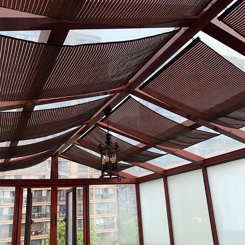 Anti-UV Shade Curtains Indoor Awnings Net Shading Breathable Cool Summer Sun-shading Curtain Sunscreen Sun Shelter