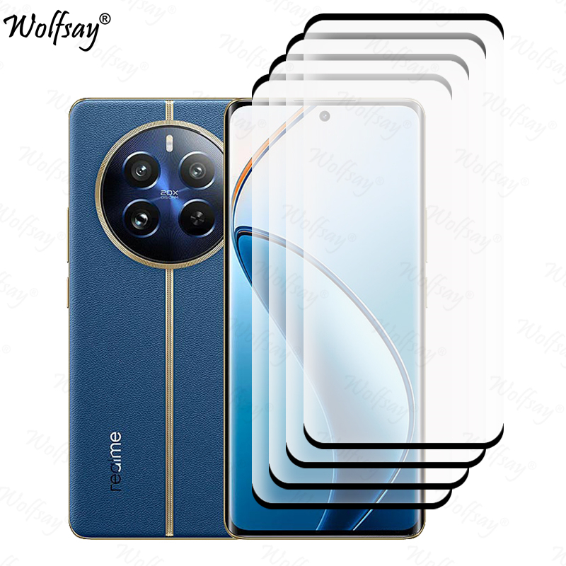 3D Curved Edge Tempered Glass For Realme 12 Pro Screen Protector For Realme12 Pro 12X 12 Pro Plus Glass For Realme 12 Pro Glass: Dark Magenta / Bundle1