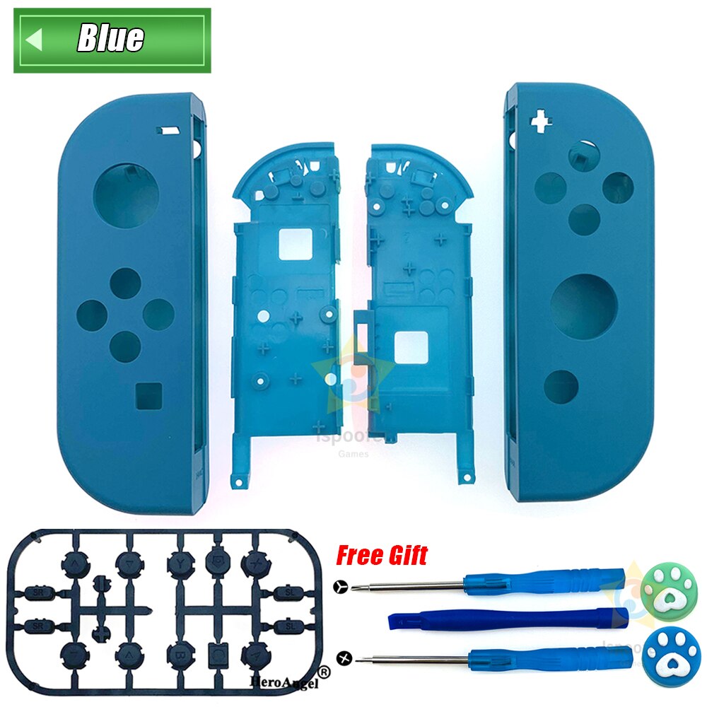 Per Controller NS JoyCon custodia di ricambio fai-da-te custodia destra sinistra Con pulsante SR SL per Joy Con Shell per nintendo Switch: Blue