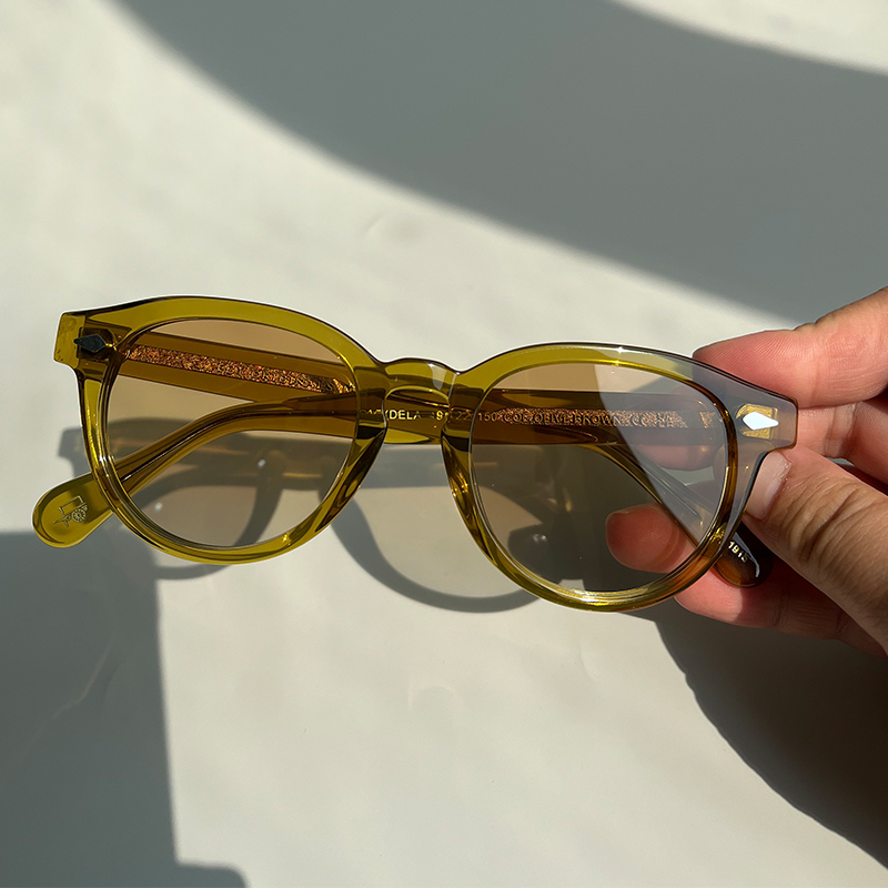 Store lemtosh maydela vintage acetat solbriller til herrer og kvinder ovale polariserede briller med stort ansigt: Orange