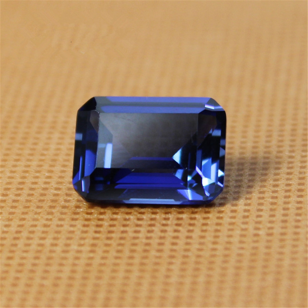 Joanlyn Sapphire Rectangle Faceted Gemstone Emerald Cut Sapphire Gem Multiple Sizes to Choose C36S