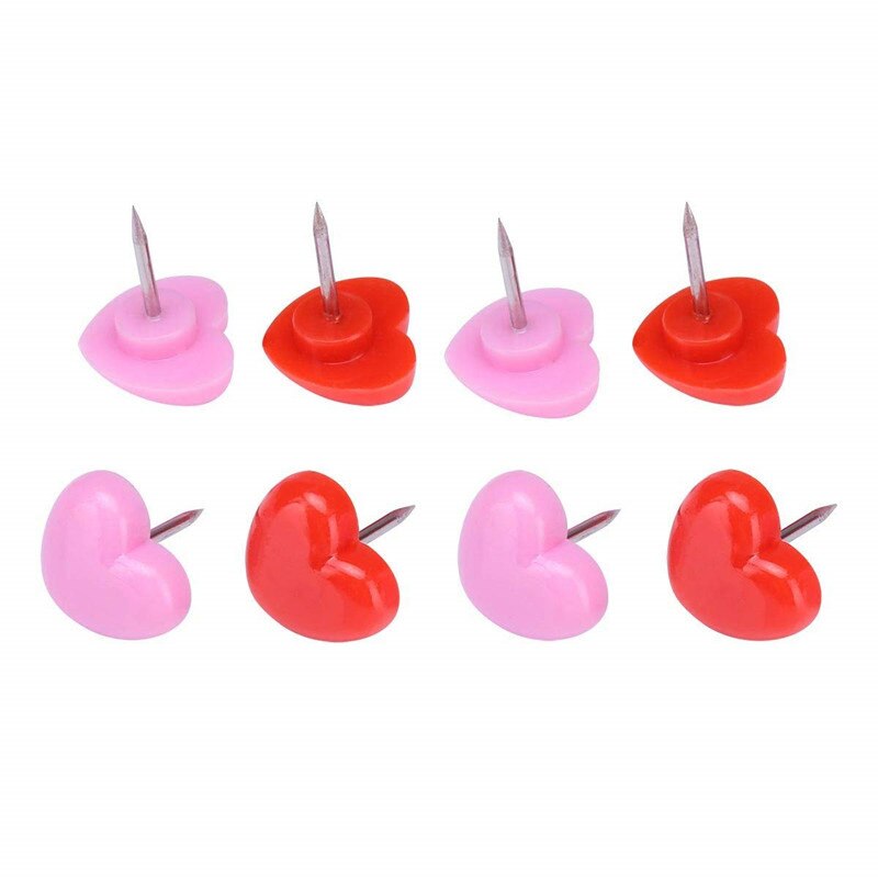50 Stks/doos Hart Vormige Plastic Punaise Gekleurde Push Pins Diy Push Pin Decor Punaises Kantoorbenodigdheden FF01