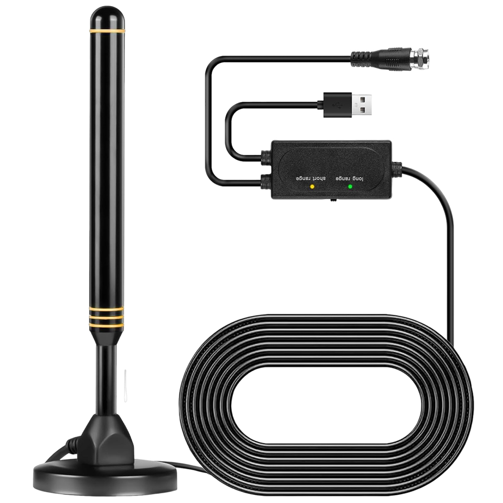 Digital TV Antenna with Amplified Signal Receiver 4K HD TV Antenna USB 5V Signal Booster Aerial for Miles Long Range