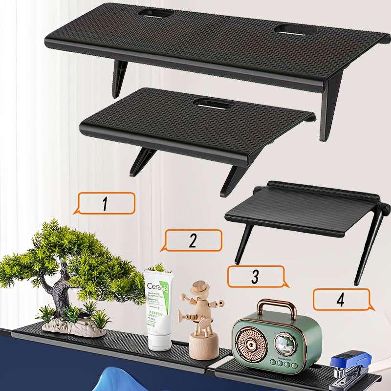 Adjustable TV Screen Top Shelf Computer Monitor Desktop Screen Top Storage Rack TV Media Box, Router Shelf Rack Home Organizer