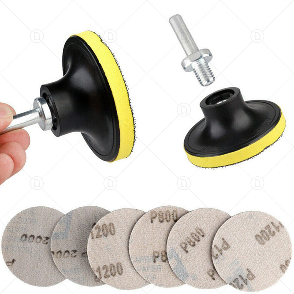 Almohadilla de discos de lijado de 2 y 3 pulgadas, rueda de pulido abrasivo, juego de papel de lija de madera, reparación de faros de coche, Kit de papel de lija de restauración de pulido